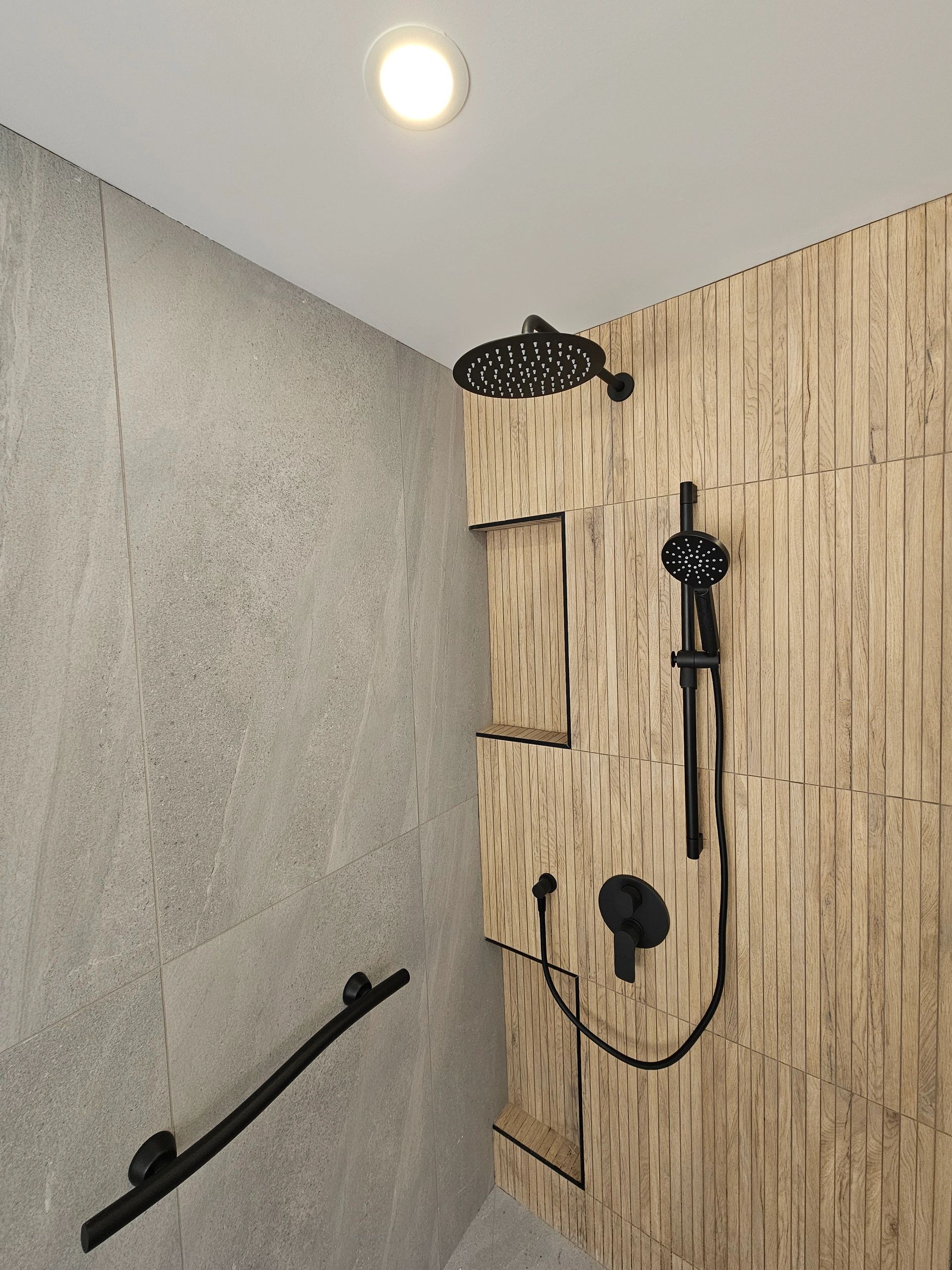 Modern walk-in shower renovation