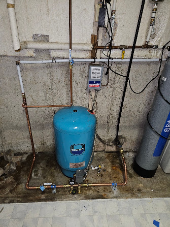 Residential well-pressure-tank installation